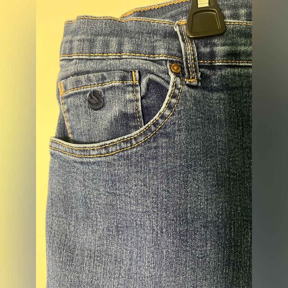 Gloria Vanderbilt Stretch Slimming Logo Denim Cutoff Casual Blue Capri Sz 20W - Picture 10 of 14